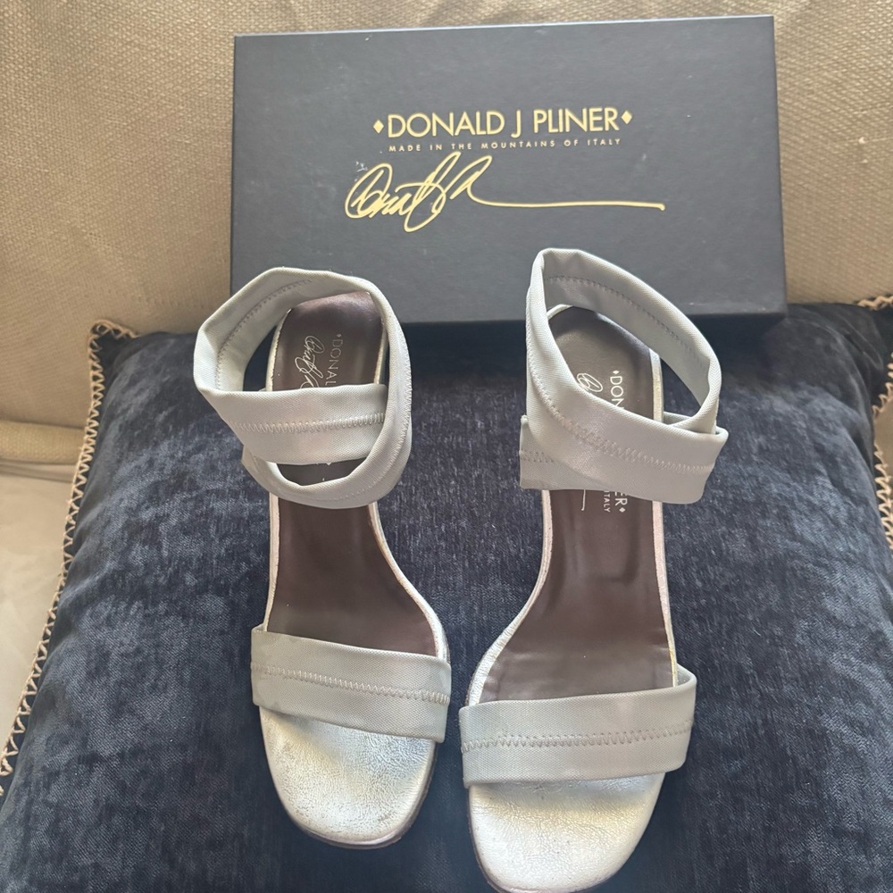 Donald J. Pliner Silver and Gray Women's Sandals